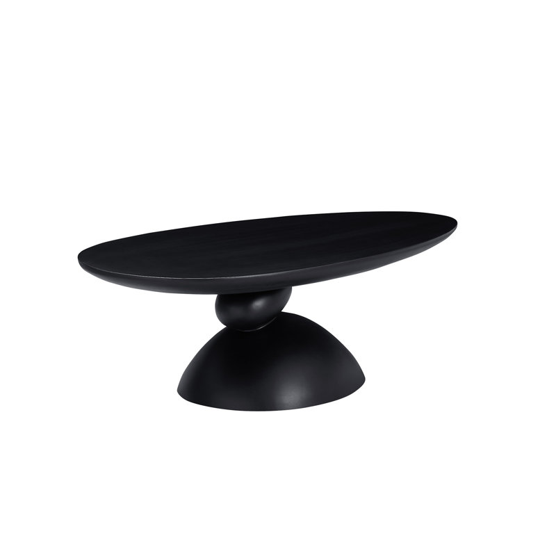 Table basse ovale 47,27 "Lucky Stone (table incluse seulement), Noir