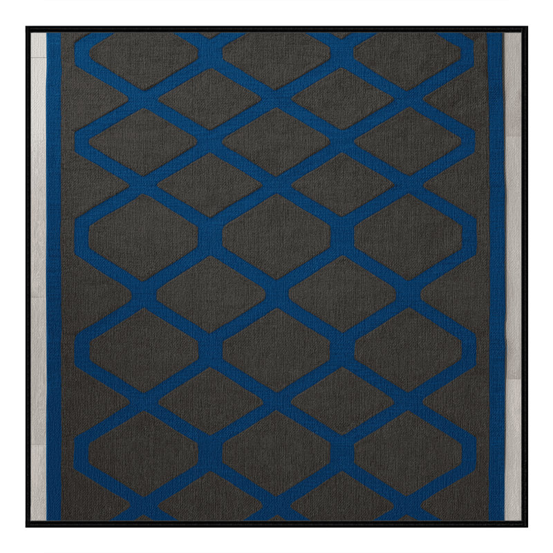 Tapis noir en treillis lavable à la machine, Carré 4 pi
