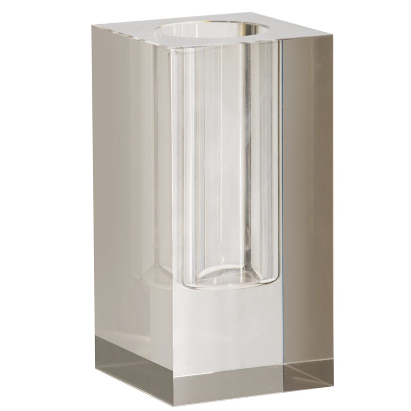 Vase de table en verre Huntingburg, Gris, H 7,9 po x l 3,9 po x P 3,9 po
