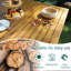  Ensemble de salle à manger en bois pour 6 personnes, ensemble de 7 pièces avec table rectangulaire de 63 po et 6 chaises en corde tissée à la main, ensemble de patio en eucalyptus massif pour le porche, le jardin et la piscine - Naturel