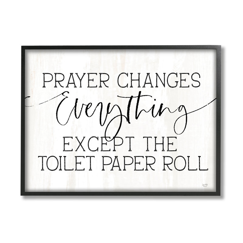 Citation de salle de bain, "Prayer changements", par Lux + Me Designs - impression, H 11 po x l 14 po, Noir