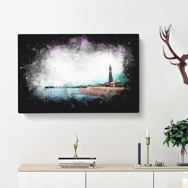 Blackpool Tower And Beach - Wrapped Canvas, 60cm H x 91cm W x 3cm D