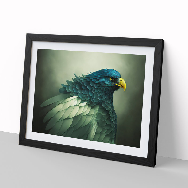 Magnetic Eagle Bird - Framed Print, Black, 46cm H x 64cm W x 2cm D