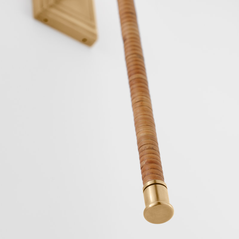 Basden 1 - Light Candle Wall Light, Antique Burnished Brass/Natural, 28.5" H x 6" W x 6.75" D