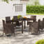 7-piece Rectangular Wicker/rattan Outdoor Dining Set With Cushions And Tempered Glass Top-1676848957