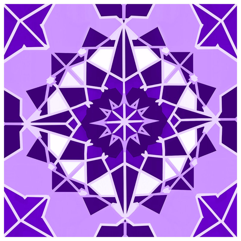 Rideaux de fenêtre mauve à motif géométrique mauve, voilages et voilages à motif mandala - 1 panneau, Transparent