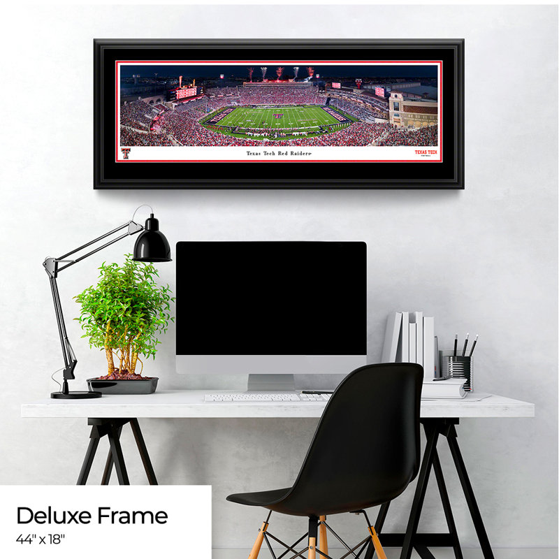Texas Tech Football Panoramic Posters & Framed Prints, 18" H x 44" W x 0.875" D, Black Deluxe Framed, Black