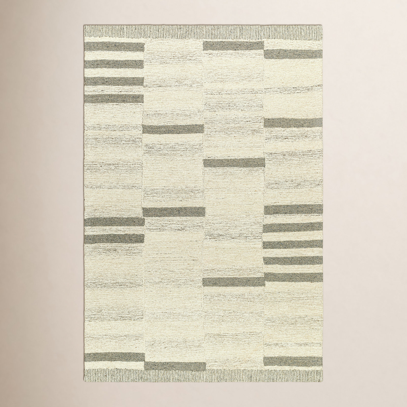 Hand-Tufted Striped Wool Rug, Rectangle 8' x 10'