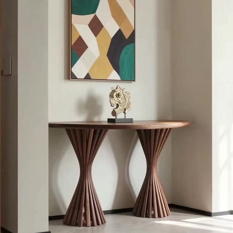 Modern simple solid wood console table, 35.4" H x 55" W x 15.7" D