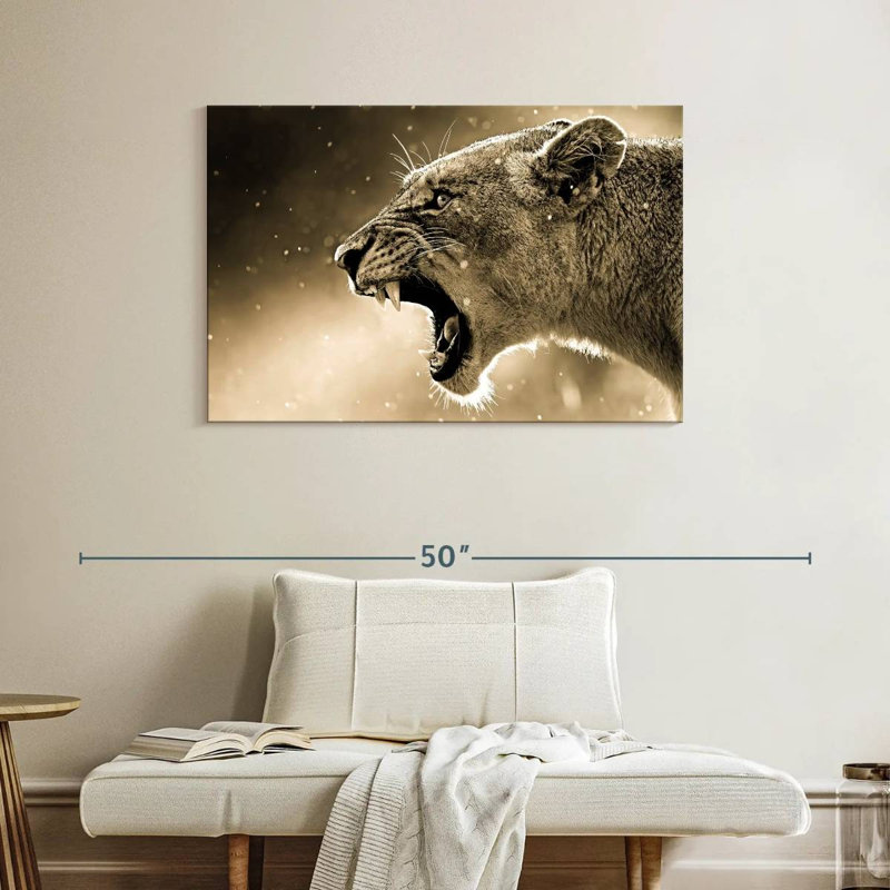 Brampt Enraged Lioness, 26" H x 39" W
