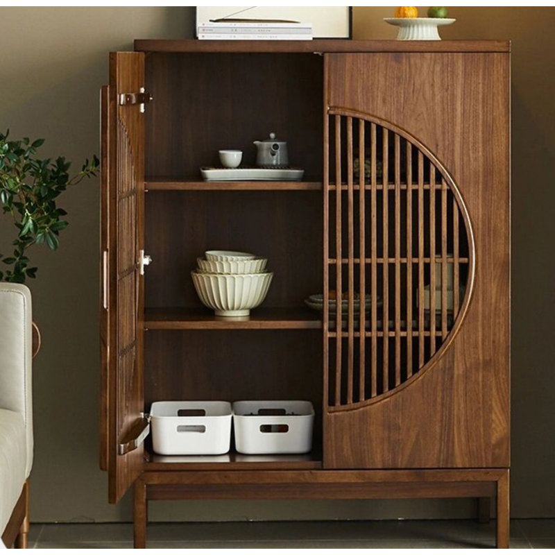 Armoire d'appoint à double porte en noyer noir