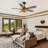 46" Boho Caged Standard Ceiling Fan With Lights and Remote Smart App Control, 6 Wind Speed Quiet DC Motor