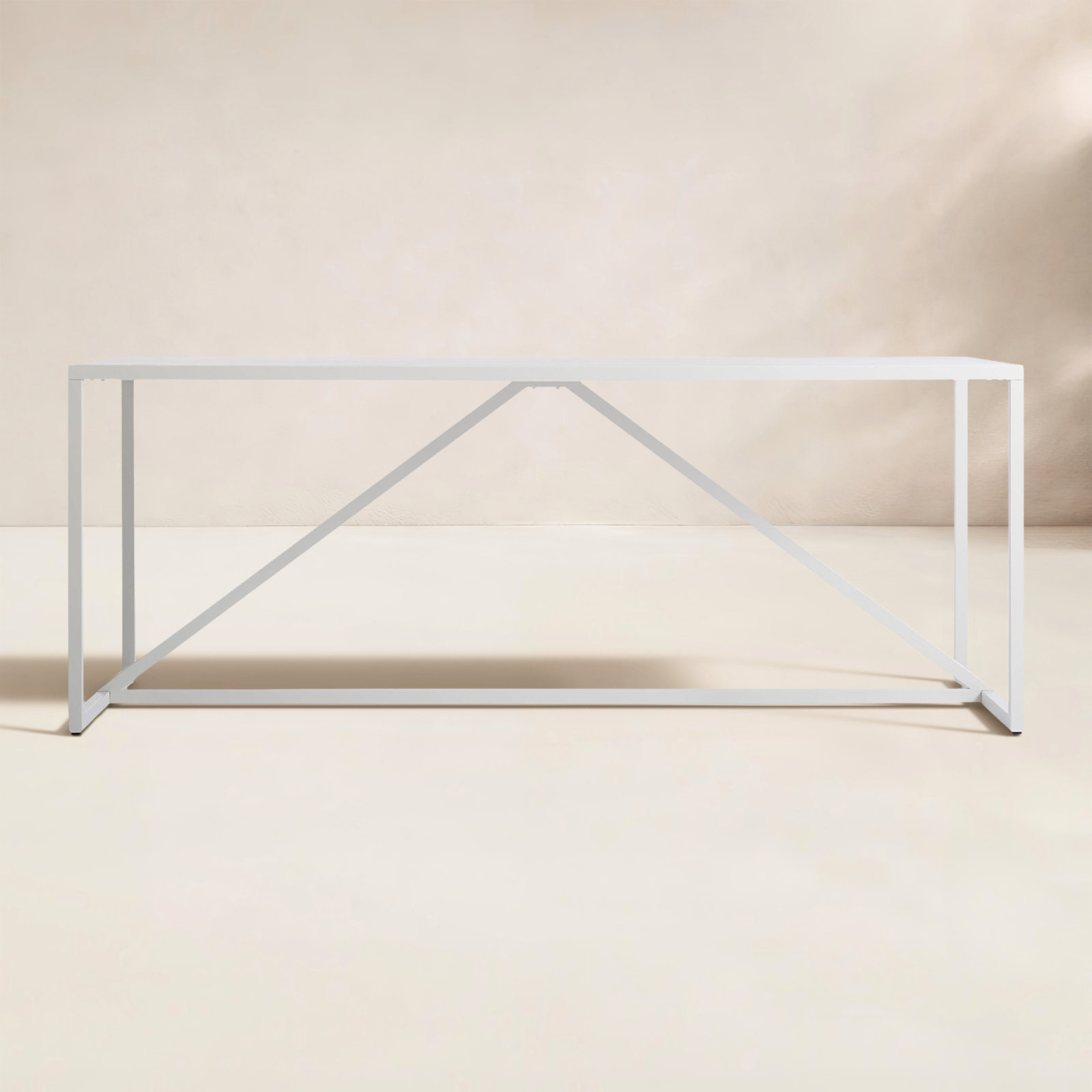 Strut 75'' Metal Outdoor Dining Table, White