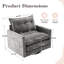 Chaise de style Mid-Century moderne avec rotation à 360 °, revêtement en chenille, mousse à mémoire de forme et rangement pivotant latéral, facile à assembler pour le bureau-545040636