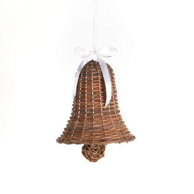Cloche de saule non pelée avec ruban blanc