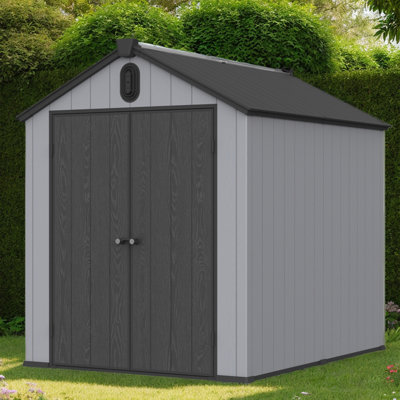 Large 6' x 8' Outdoor Resin Storage Shed, Plastic Shed w/Floor & Lockable Door, Waterproof Shed -  iYofe, ORG9-GIS00005W1711-PShed68