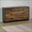 Commodes | 6 tiroirs noyer contemporain & amp; Commode noire | Placage de panneaux de particules