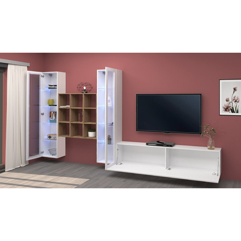 Maruska Entertainment Center for TVs up to 70", White Glossy