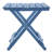 Outdoor Blue Folding Table - Solid Wood, Portable, For Backyard, Balcony Wood Patio In Strong, Backyard