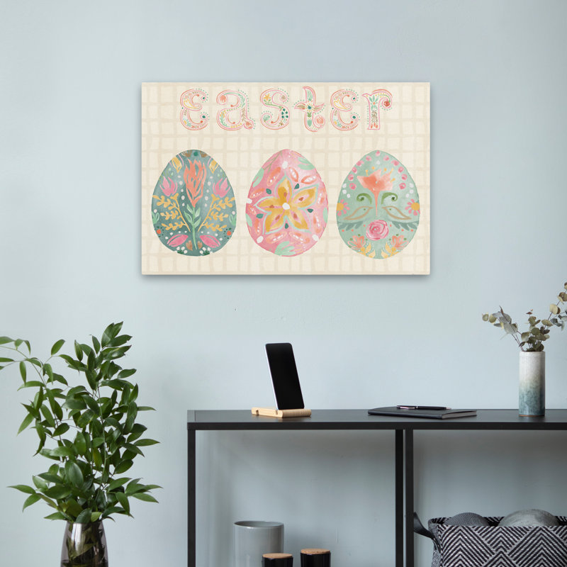 Printemps, chanson, contemporain, bleu, floral, crème, Pâques, H 24 po x l 16 po