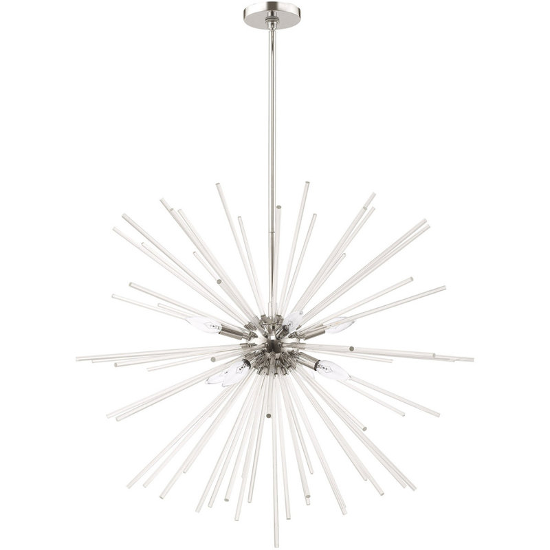 Lustre sphérique spoutnik à 8 lumières Ryzen, Chrome poli, H 13 po x l 20 po x P 19 po