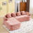 Chenille L-Shaped Sectionals Sofa With Four Pillows-1762541896