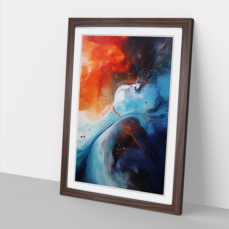 Single Picture Frame Print on Wood, Walnut Framed, 46cm H x 34cm W