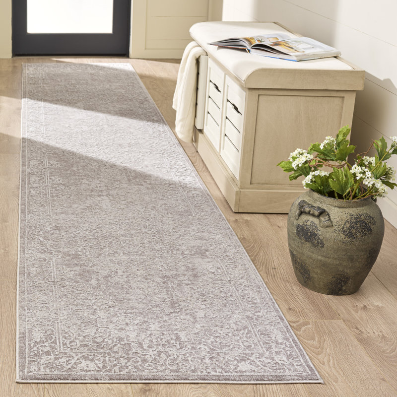 Tapis beige / crème Calidia, Tapis de couloir 2 pi 3 po x 12 pi