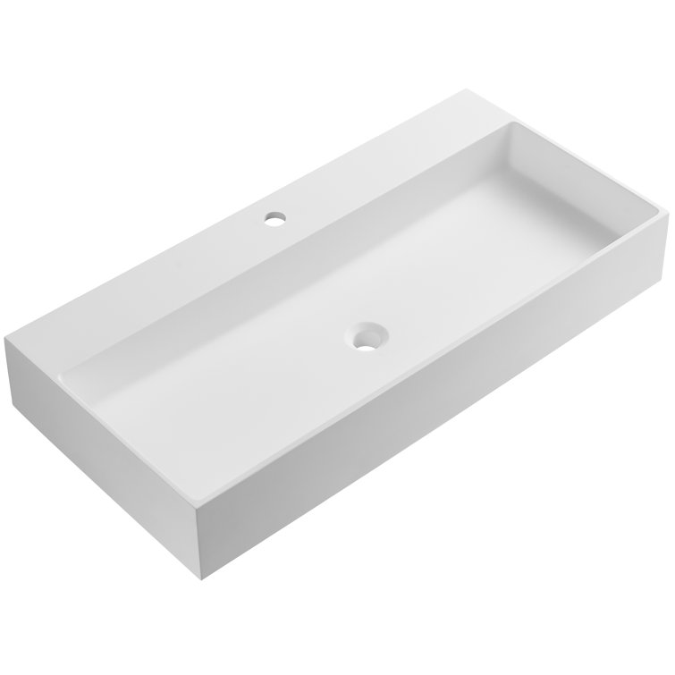 Wall-Mount Install or On Countertop Bathroom Sink 47 in. with Single Faucet Hole