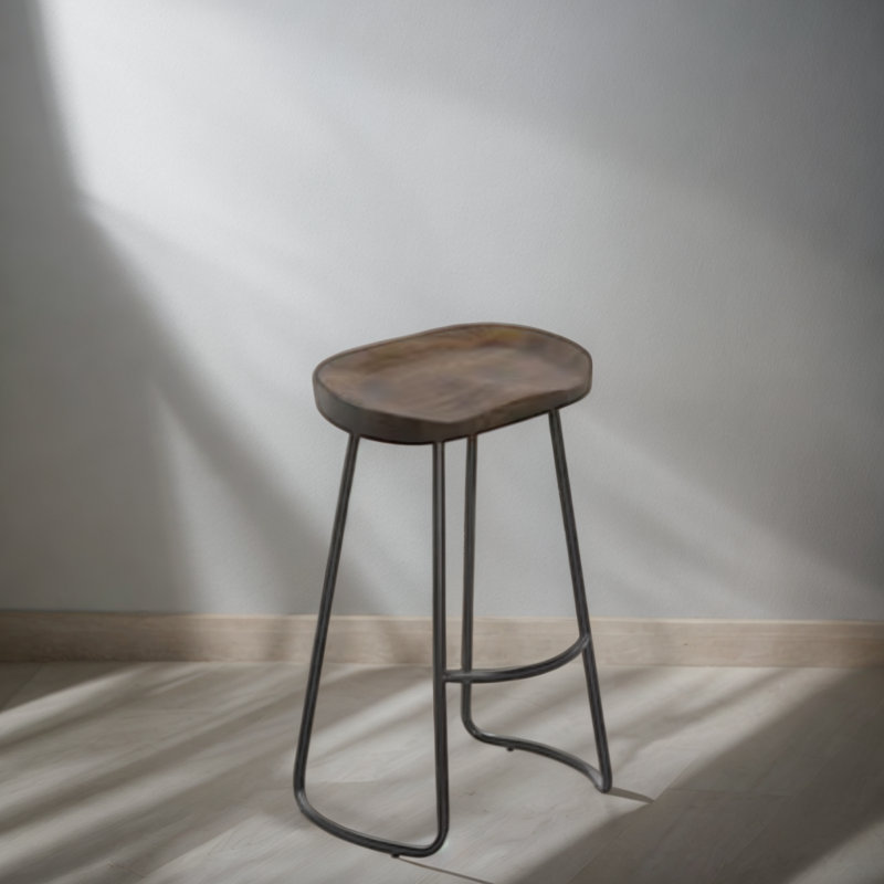 Tabouret de comptoir Pietrina, Brun