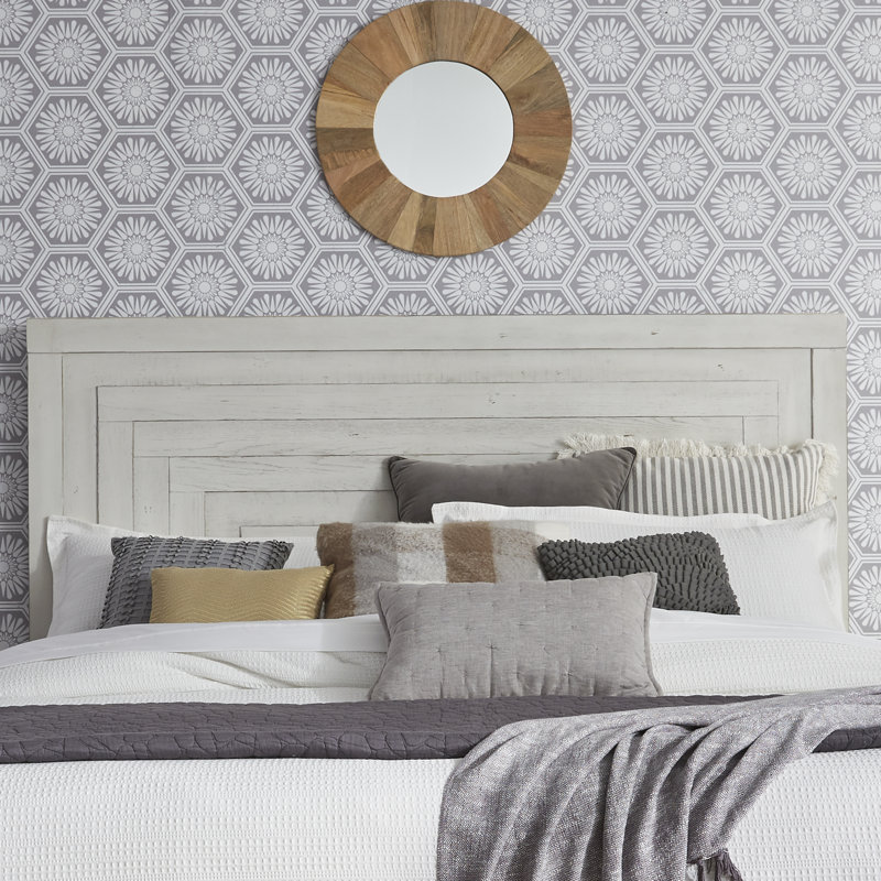 Bettee Solid Wood Headboard, Queen, White