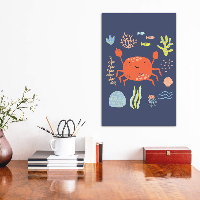 «Under the Sea V» par Caroline Alfreds - impression d'art graphique, H 48 po x l 32 po x P 1,5 po, Toile tendue, Pas de tapis
