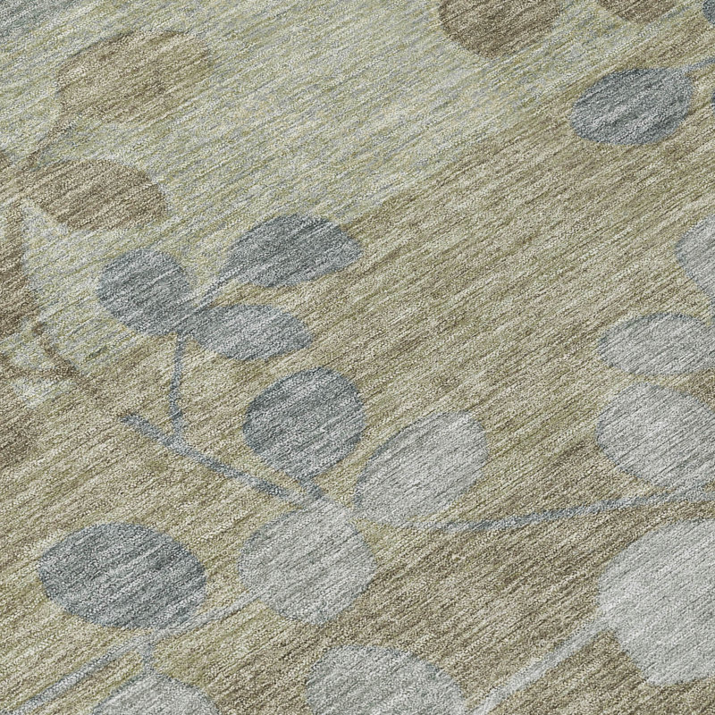 Machine Washable Indoor/Outdoor Xhevrie Khaki Rug, Rectangle 2'6" x 3'10"