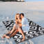 Tapis intérieur / extérieur noir / blanc Kulik Southwestern-951241333