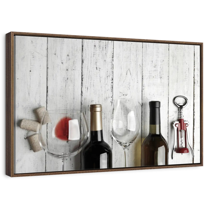 Wine Tasting, 19" X 13", Floating Frame Walnut