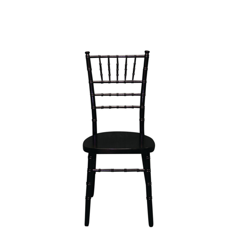 Arrington 43cm H Solid Wood Ladder Back Stacking Side Chair, Black