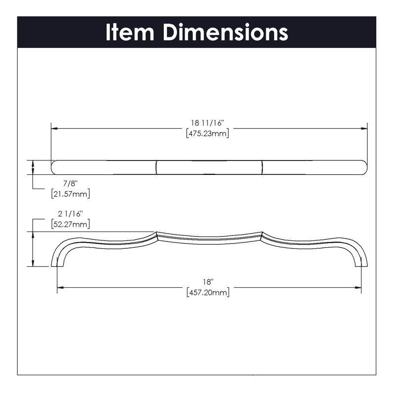 Trellis Collection Appliance Pull - 18" Center to Center Cabinet Pull Brushed Golden Brass- Traditional Hardware for Drawers & Cabinets
