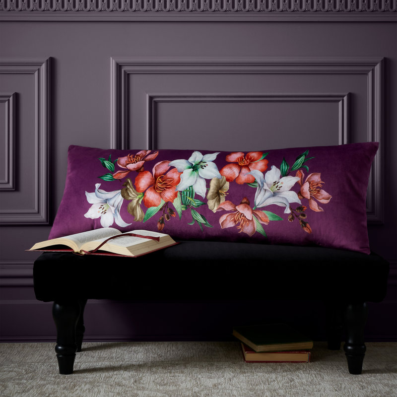 Bridgerton By Catherine Lansfield Sparkle Within Soft Touch 30x80cm Cushion Purple, Cushion Cover Only - No Insert