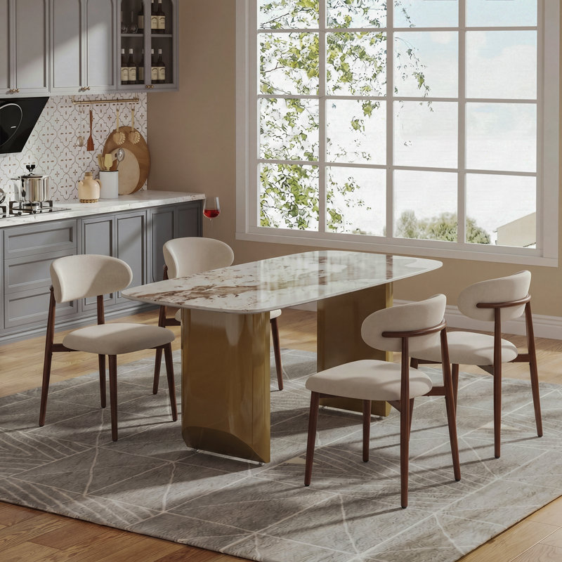 Table de salle à manger Wakenda, Doré, L 31,5 po x L 55,1 po