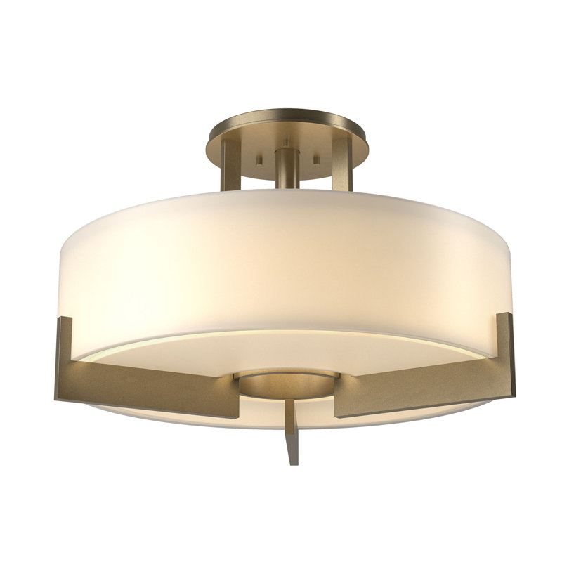 Plafonnier semi-encastré cylindrique à 3 lumières Axis, Or doux
