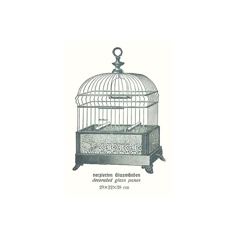 « orné de cage à oiseau vert b », impression