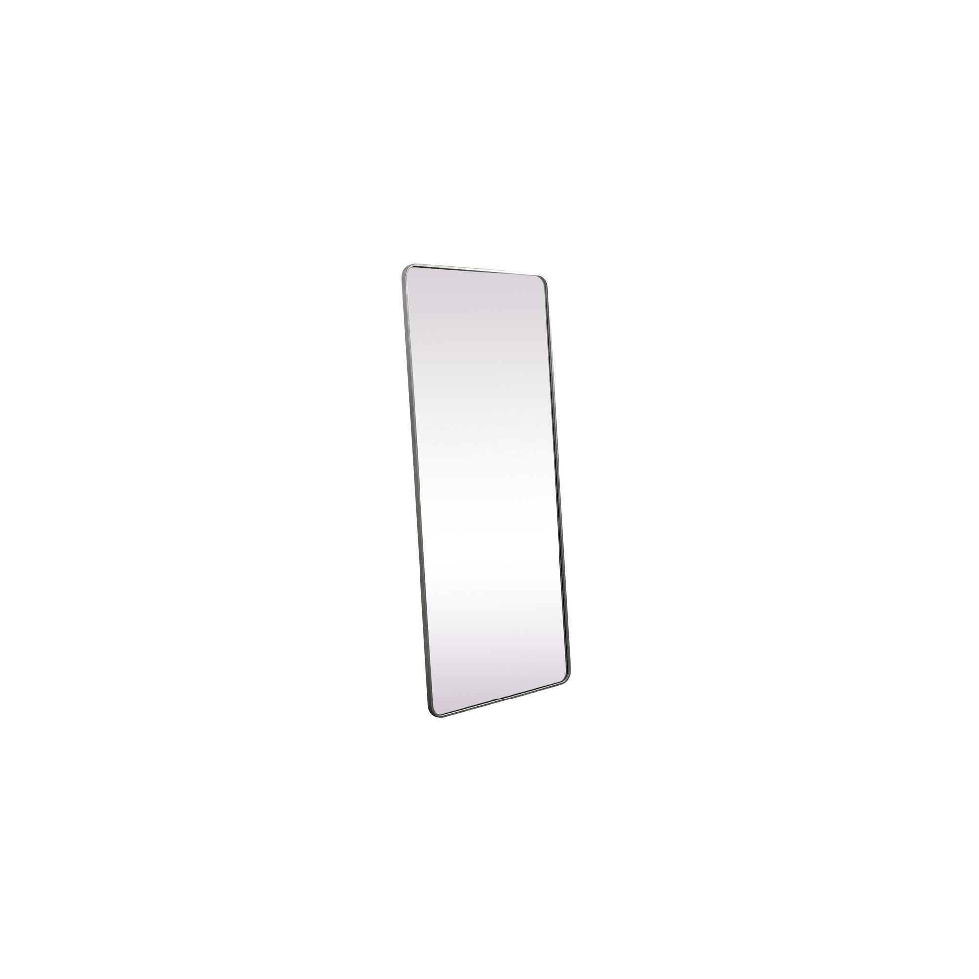 Sabine Metal Rounded Rectangle Wall Mirror, Silver, 72" x 32"
