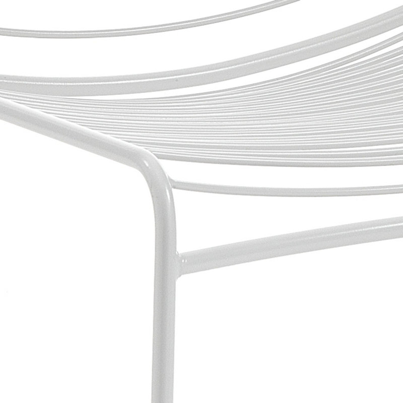 Enzleigh Stainless Steel Outdoor 43cm Stool, White