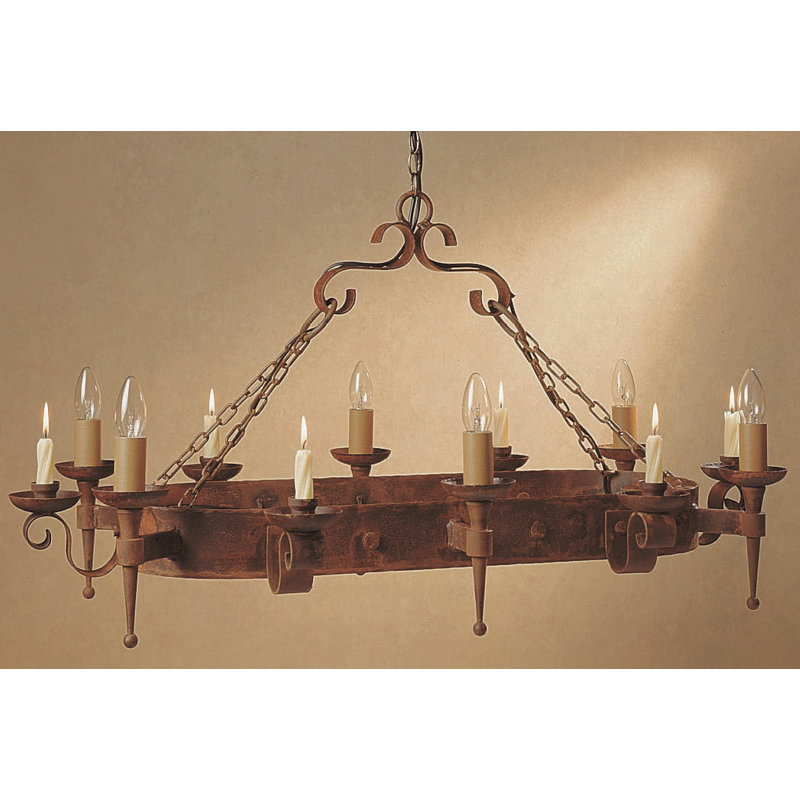 Grandfield 6 - Light Waggon Wheel Chandelier