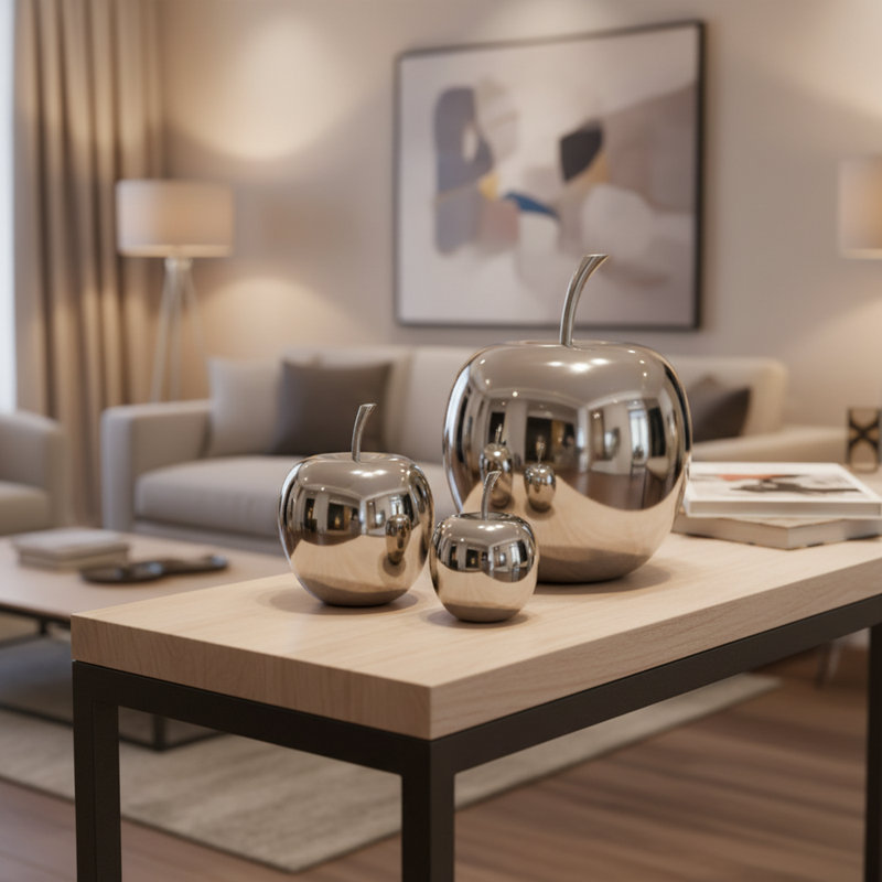 Sculpture de table Annebelle, H 8 po x l 6 po x P 6 po, Argent argent
