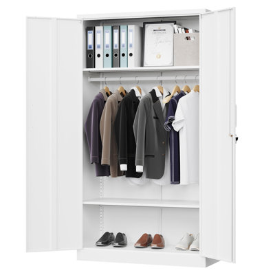 36 Inch Wide Metal Wardrobe Cabinets Storage Cabinets with Lock