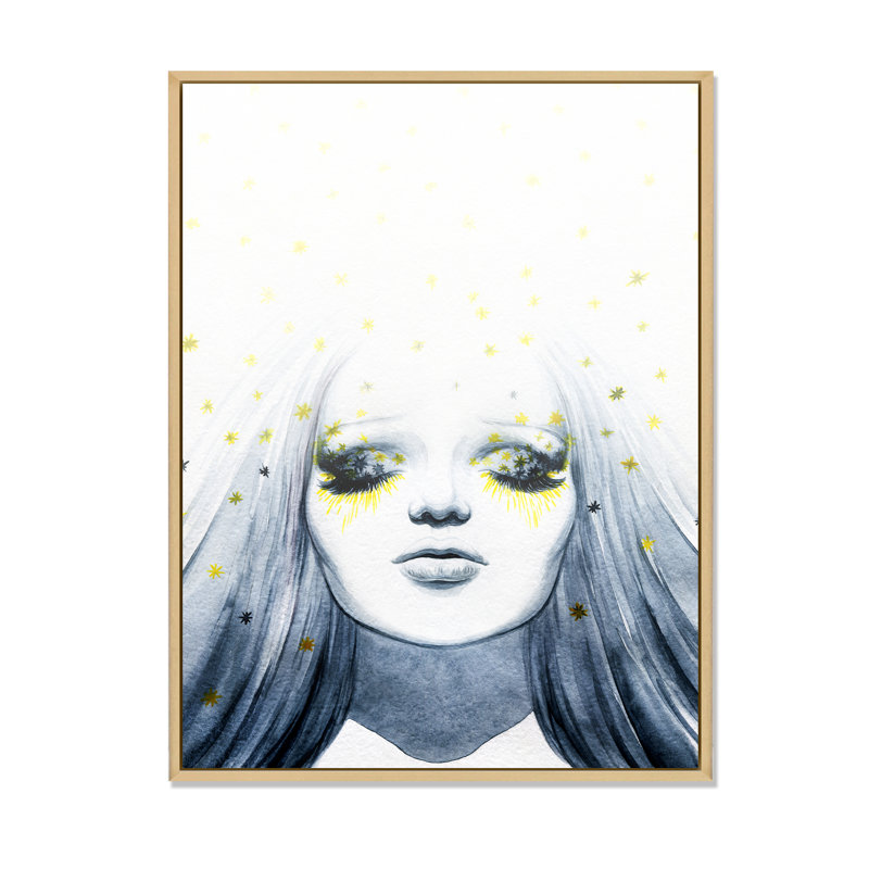 Glamour Quaintrelle - décoration murale glam sur toile, H 12 po x l 8 po x P 1 po, Cadre flottant brun