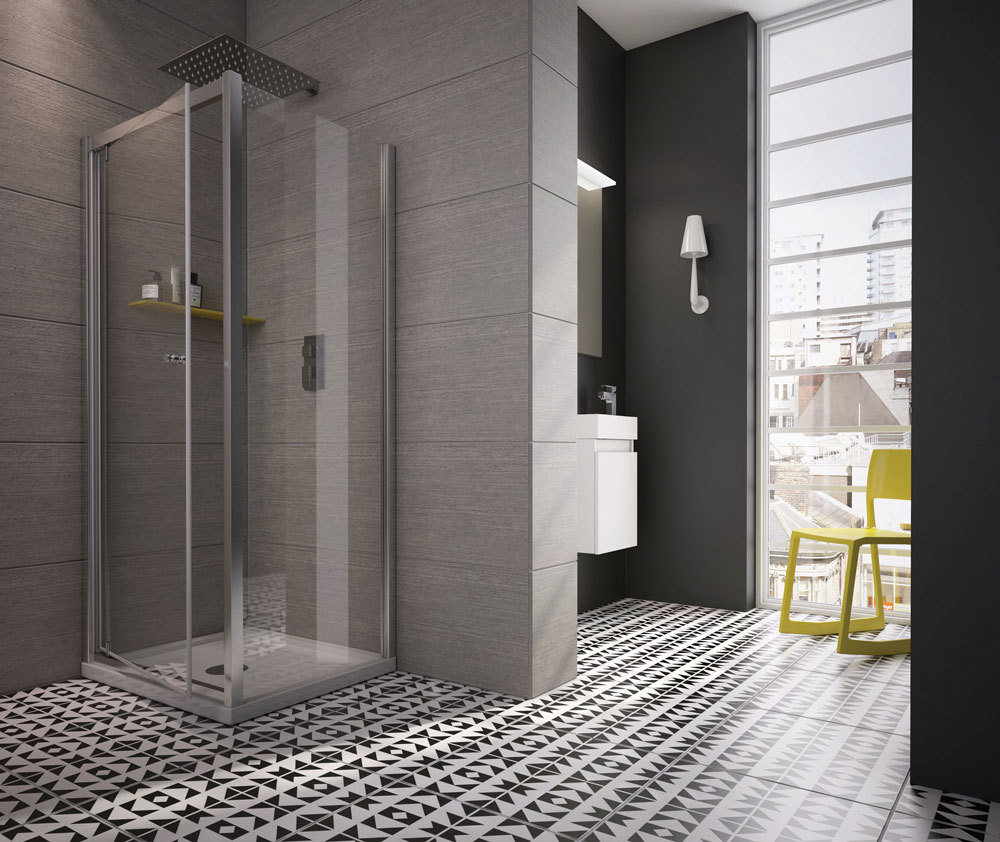 Worcester Semi-Frameless Tempered Glass Pivot Shower Door