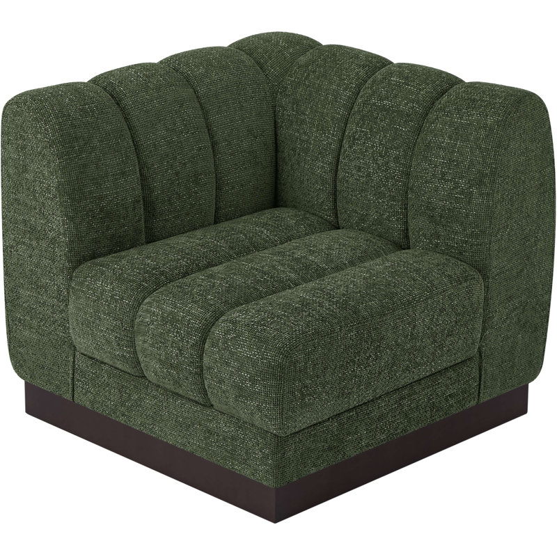 Sadeel Upholstered Accent Chair, Green Chenille Fabric