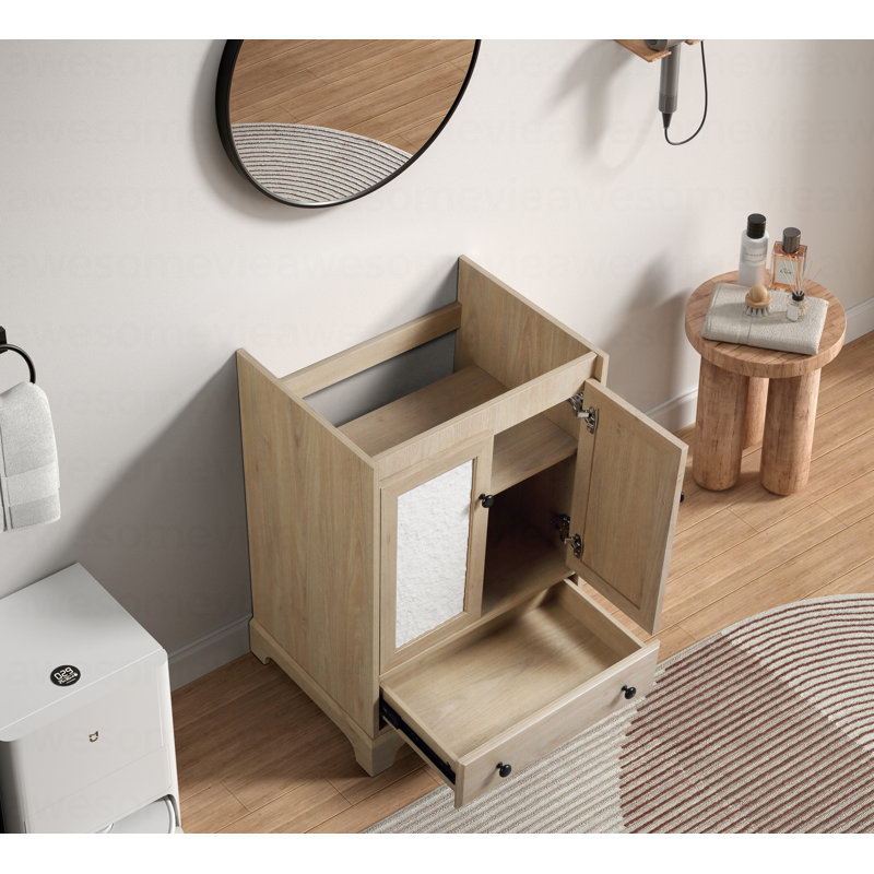 Base de meuble-lavabo de salle de bain en bois prêt à assembler 24 po de largeur sans lavabo